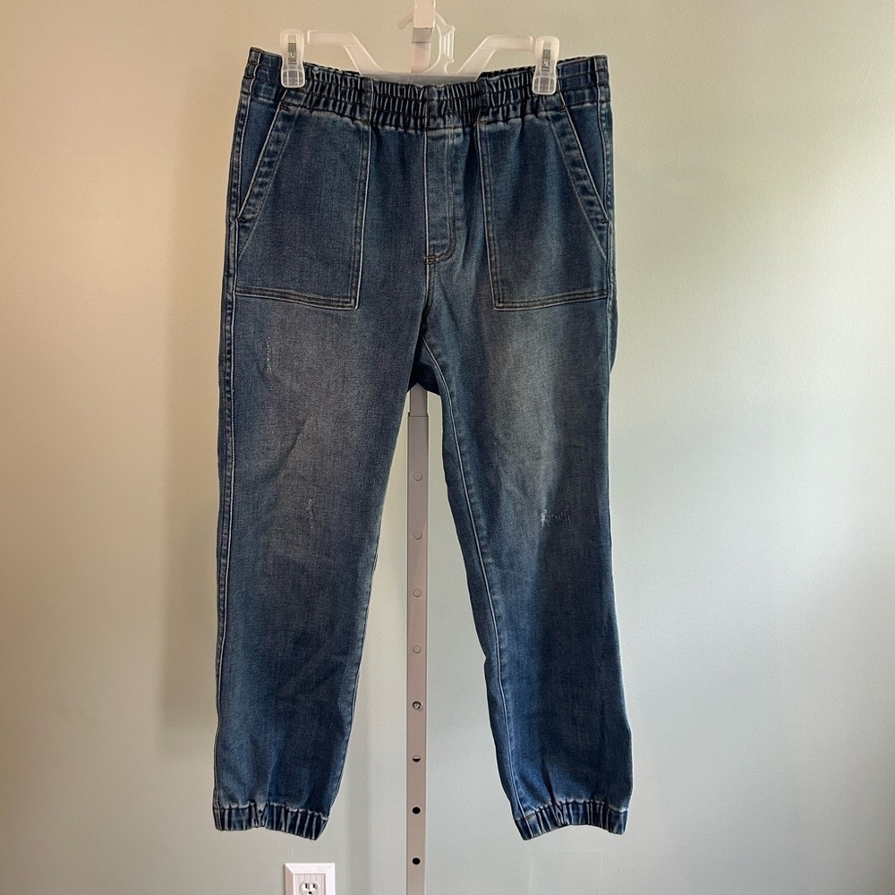 J Crew Elastic Waist Cropped Denim Jeans